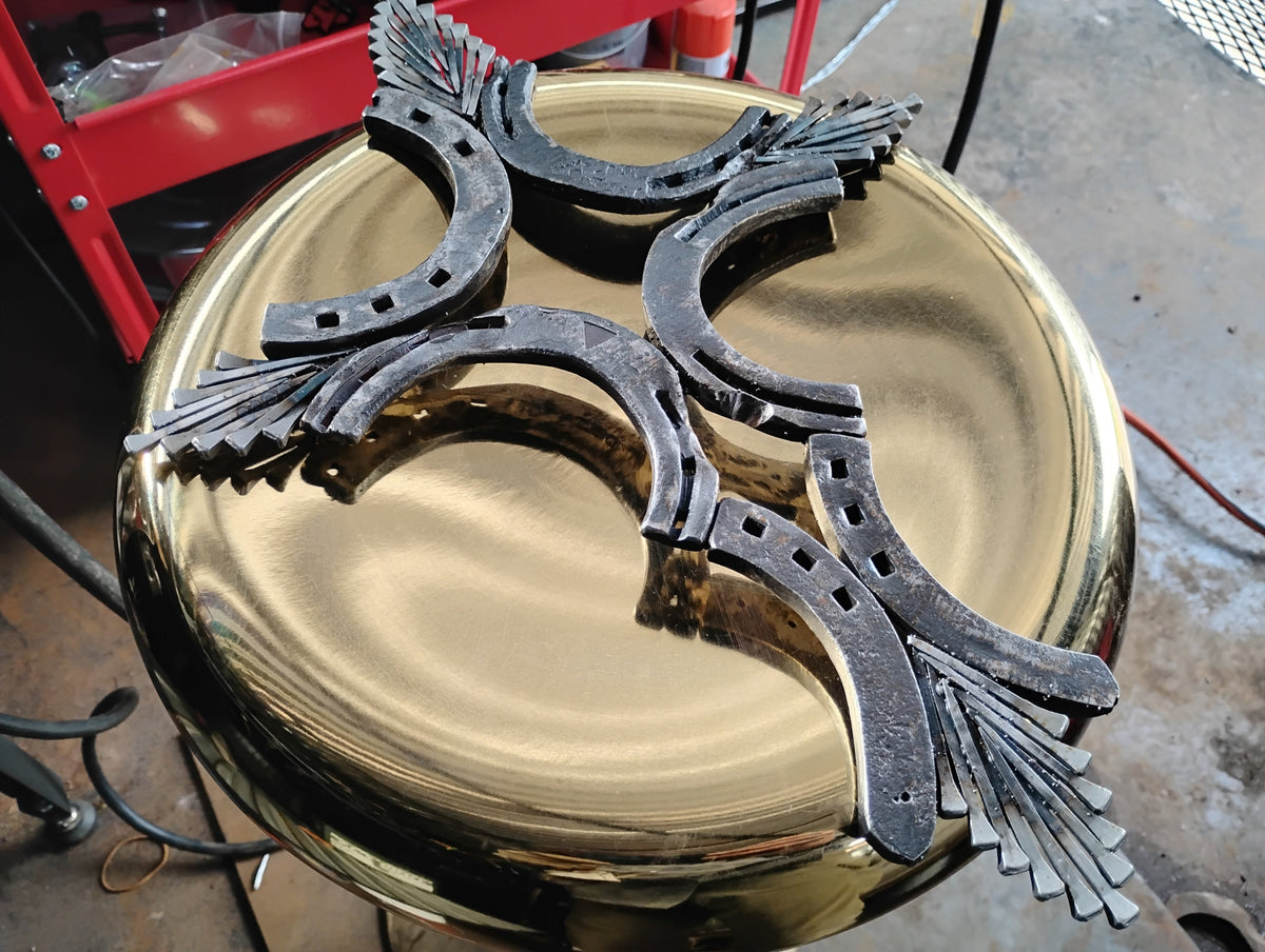 Horseshoe wall cross wall hanging - unique Western Christian wall art for home or church
